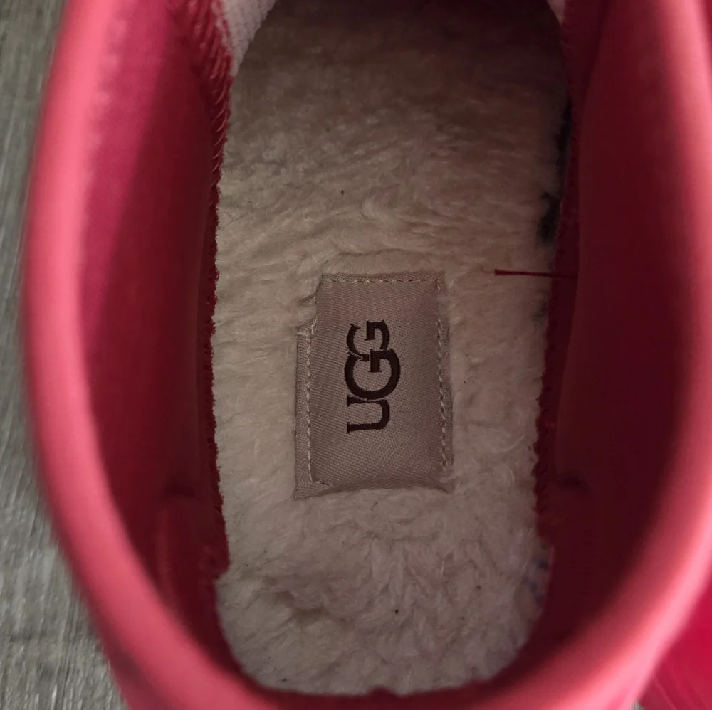 UGG Women's Red Droplet Lug-Sole Waterproof Rain Boots - 7 - Red - Picture 6 of 8